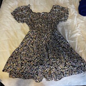 No Boundaries Floral Mini Dress - Black and Yellow